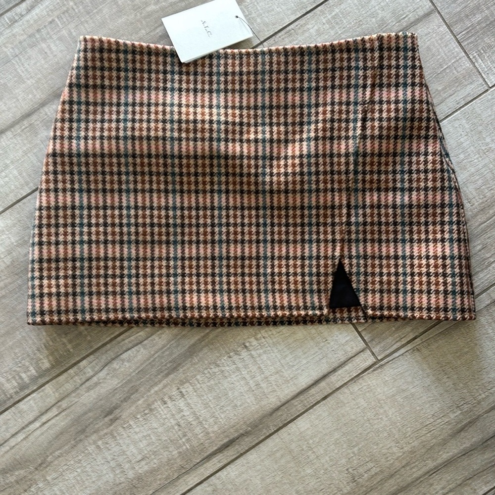 A.L.C. Plaid Skirt - Brown and Pink